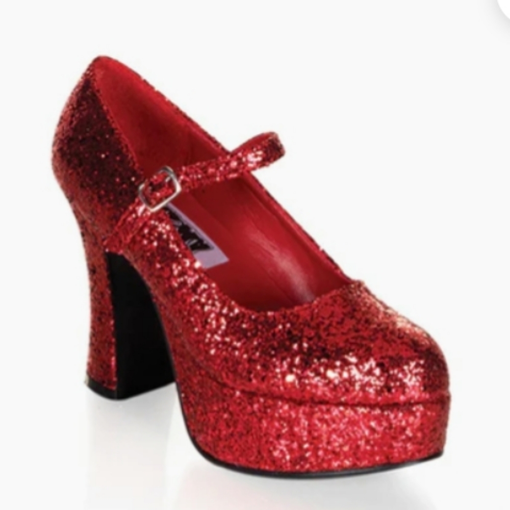 FUNTASMA-Mary Jane's High-Heels (Red Glitter) 9 W